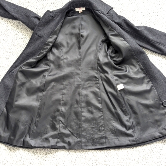 JLO By Jennifer Lopez Women's (Size PXS) Charcoal Grey Wool Blend Pea Coat - Picture 9 of 16